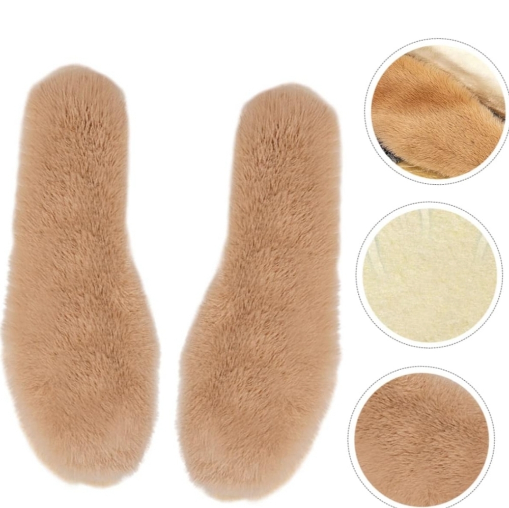1 Pair Faux Rabbit Fur Insole Warm Insoles Felt Shoe Inserts